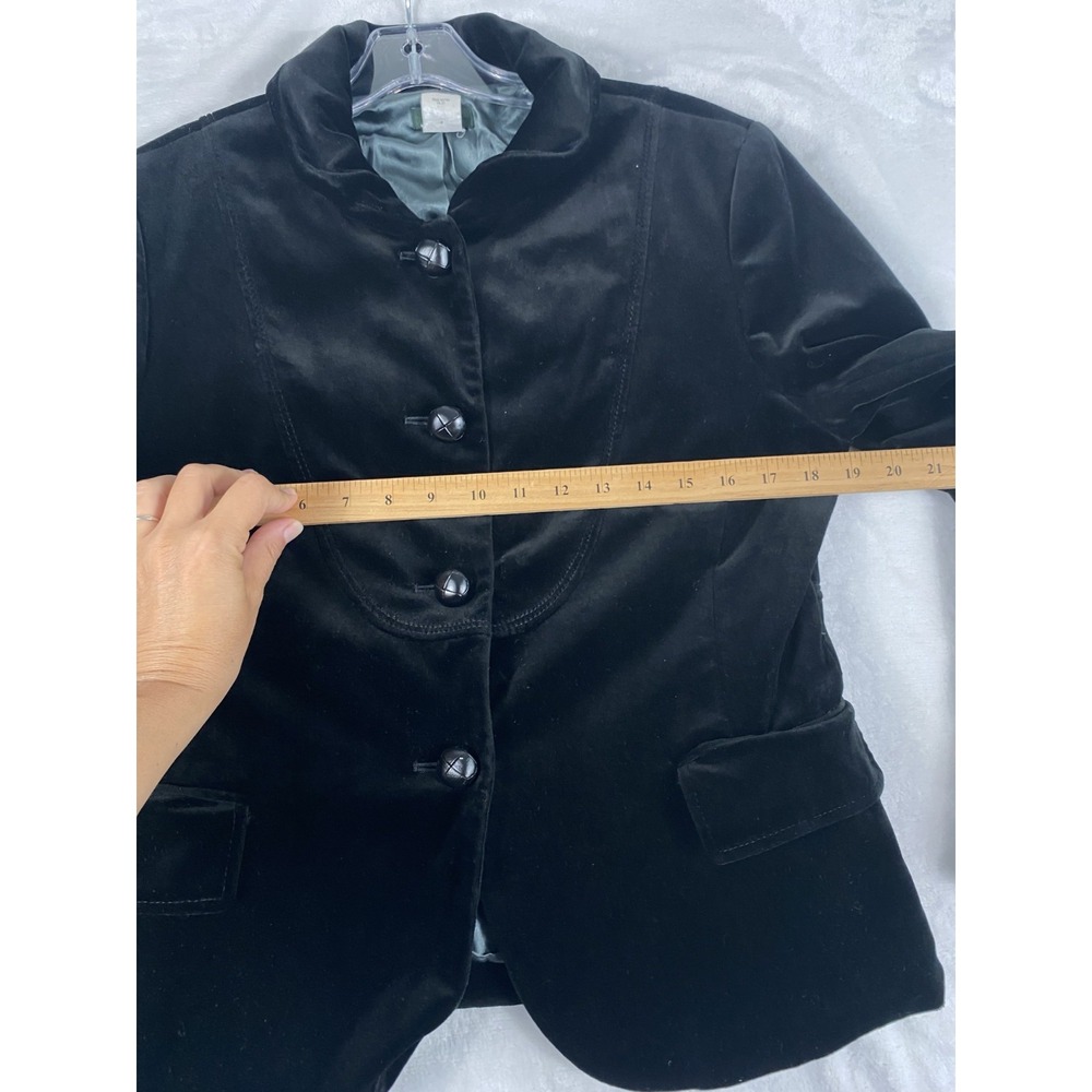 J.Crew Velvet Jacket Women's Sz M Black Preppy Classic CHECK SIZE‎ - Picture 6 of 13